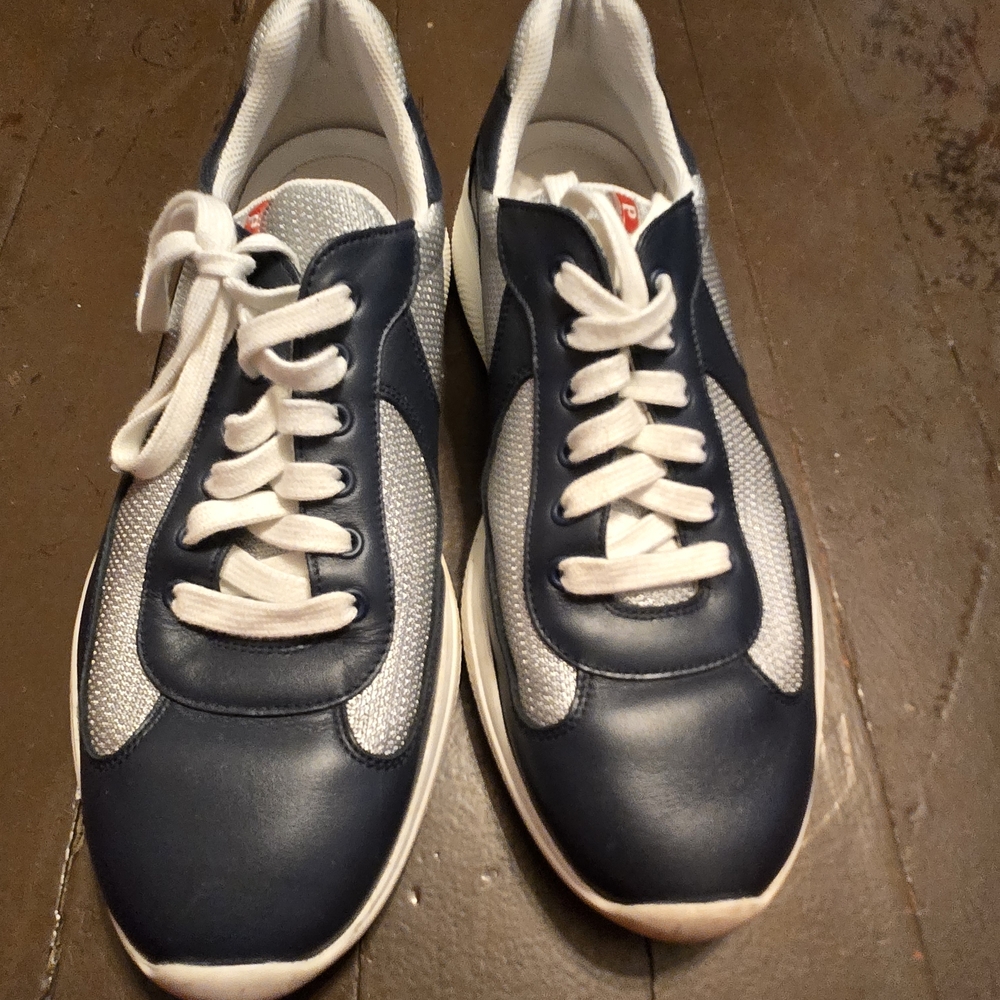 Prada Men Navy and White Sneakers - Picture 5 of 5